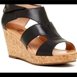 Ciao Bella Size 8 Lucy -Black/cork wedges .